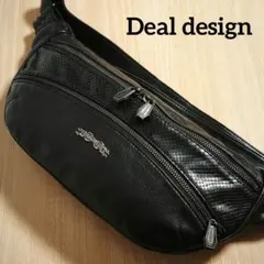 DEAL DESIGN ブラック レザーボディバッグ 美品 DEAL DESIGN スティング ボディバッグ レザー ショルダーバッグ