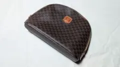 CELINE ブラウン レザーポーチ 半月型