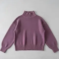 シンプリシテェ ローゲージ ウール混 ハイネックニット ドルマンスリーブ