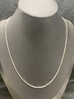 K18WG　ブロックチェーン　ネックレス　43+5cm　WG【送料込】