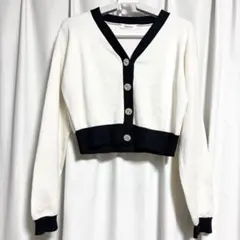 【数回着用美品】INGNI イング クロップドビジューカーディガン ニット