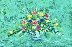 原画 花 静物画 絵画 アクリル画 現代アート 細密画 手描き 一点物