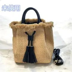 ✨️新品タグ付✨️LENK リンク 牛本革CAGE かごバッグ ゴブラン織