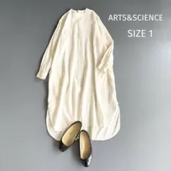 【アーツアンドサイエンス】バックボタンシャツワンピース リネンコットンアンゴラ