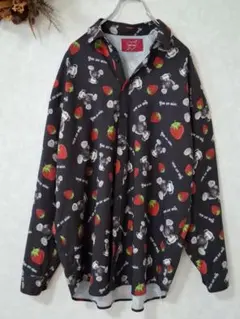Jamieエーエヌケー 総柄BIGシャツ 苺 クマ M シャツワンピのサムネイル