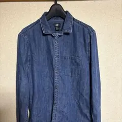 H&M ダークブルー デニムシャツ M