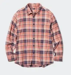 【UNIQLO】フランネルチェックシャツ(ピンク)