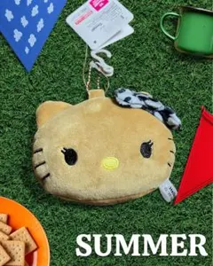 しまむら　日焼け　キティ　ミラー付きマスコットチャーム　ぬいぐるみミラー