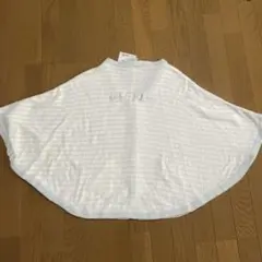 新品　ジェラートピケ水色 カーディガンポンチョボタン付き 2ポケット　授乳ケープ