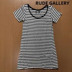 RUDE GALLERY ストレッチ ボーダー チュニック Tシャツ　日本製のサムネイル