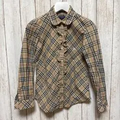BURBERRY ノバチェック柄 フリルシャツ Mサイズ
