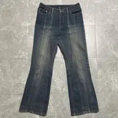 archive grunge damage flared denim Y2K