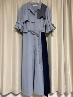 【最終値下げ】REDYAZEL /トレンチカラーブロックプリーツシャツワンピース