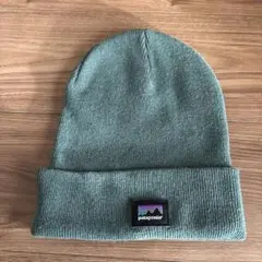 【美品】patagonia ニット帽 グリーン