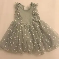 H&M チュールワンピース　モスグリーン