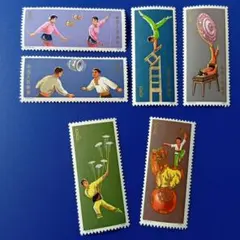 9325 外国切手 中国 1974年 伝統的な中国の雑技 6V レア