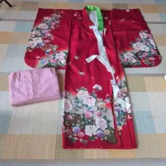 七五三 着物 7歳用 蝶々柄 黒 赤 - メルカリ