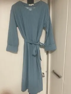 【grove】水色 ゆったりニットワンピース M