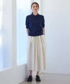 Mila Owen ウエストゴムタックフレアスカート