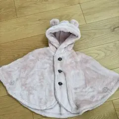 新品 SIMPLE FREE ベビー ポンチョ くま耳 ピンク
