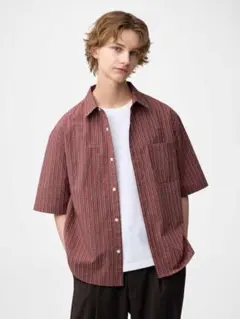 GU ブロードオーバーサイズチェックシャツ