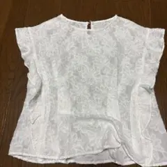 レース素材 ホワイト シャツ