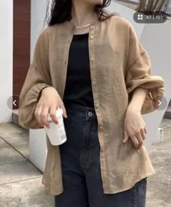 CIAOPANICTYPY 【冷房対策/体型カバー】シアーバンドカラーシャツ