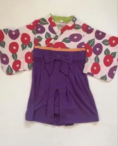 ベビー 袴ロンパース　花柄　90サイズ