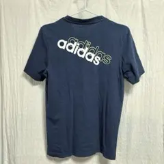 adidas アディダス Tシャツ ネイビー ロゴ　S