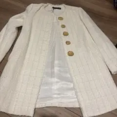 ZARA WOMAN ホワイト ロングコート