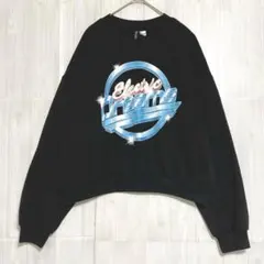 ディバイデッド　裏起毛 プリントショート丈スウェット　【美品】　黒　XL