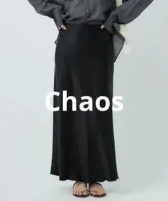 Chaos カオス リベールサテンロングスカート ブラック フリーサイズのサムネイル