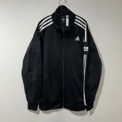 adidas ブラック ジャージ フルジップ　サイズL