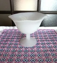 和製アンティーク　大正ガラス　ミルクコンポート　美品