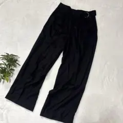 GAP ブラック タックワイドパンツ　ベルト付き スラックス