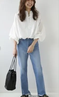 美品‼️ジャーナルスタンダードレリューム　コットンジャガードギャザーブラウス