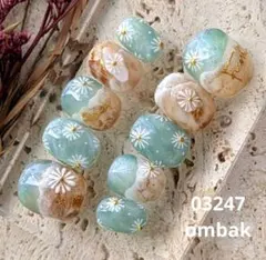 88 ネイルチップ　マグネットネイル　小花ネイル　シェル　波　マーガレットネイル