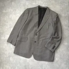 【ダンヒル】艶感ブルーボタンテーラードジャケット/XL-2XL/千鳥格子/大きめ
