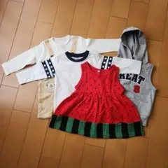 未使用品　キッズ　80cm　ワンピース　　ロンティー　4枚　まとめ売り