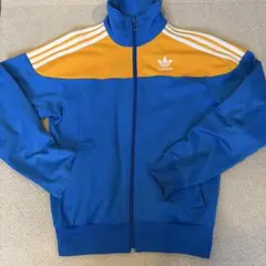 adidas ジップアップジャケット XS 青/イエロー