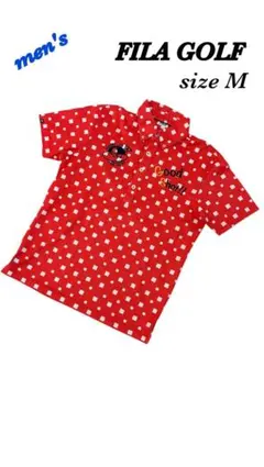 FILA GOLF フィラゴルフ　ポロシャツ　総柄　メンズM ドライのサムネイル
