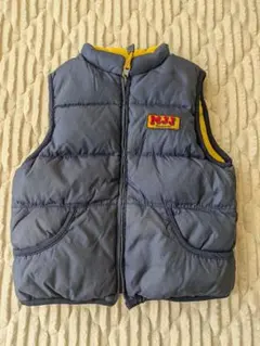 ダウンベスト ネイビー×イエロー　120cm