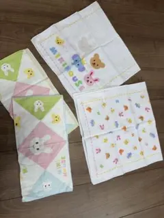 【未使用】ミキハウス ガーゼハンカチ 4枚セット