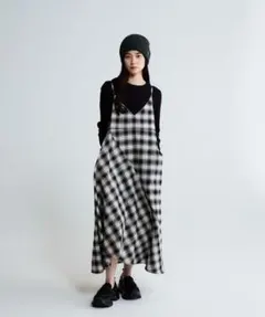 チェックキャミワンピース