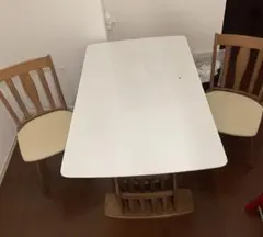 【引取限定】ダイニングテーブル＆チェアセット ホワイト ナチュラル