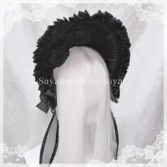 ♡ Princess antique rose ハーフボンネット black ♡