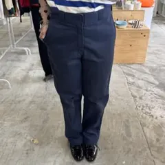 Dickies ワークパンツ 裏地付き 落ち感良 サイズ良 ネイビー