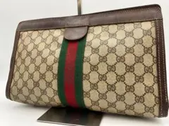 GUCCI　オールドグッチ　クラッチバッグ　シェリーライン　GG柄　163