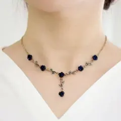 목걸이 골동품 가공 로즈 딥 컬러 Y자 짧은 목걸이