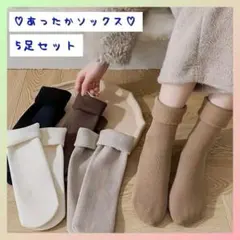 秋冬ソックス 裏起毛 くすみカラー 靴下 5足セット レディース 暖かい まとめ